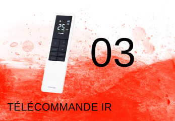 Suite composition du pack monosplit avec une télécommande infrarouge